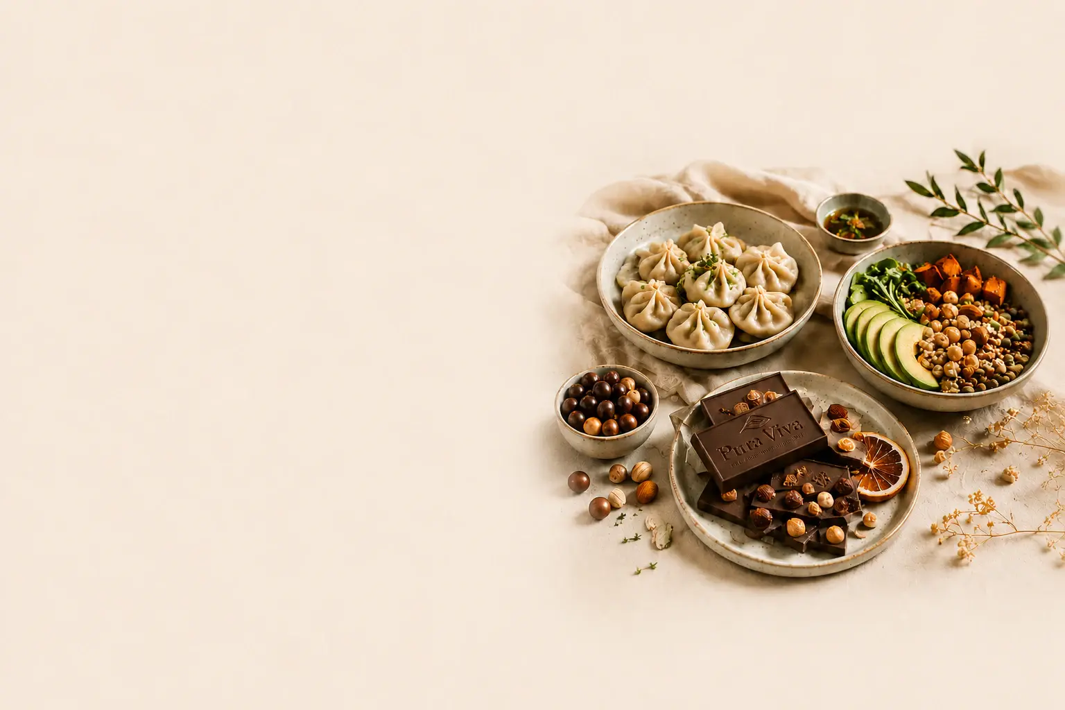Pura Viva dumplings, chocolate and a nourishing grain bowl